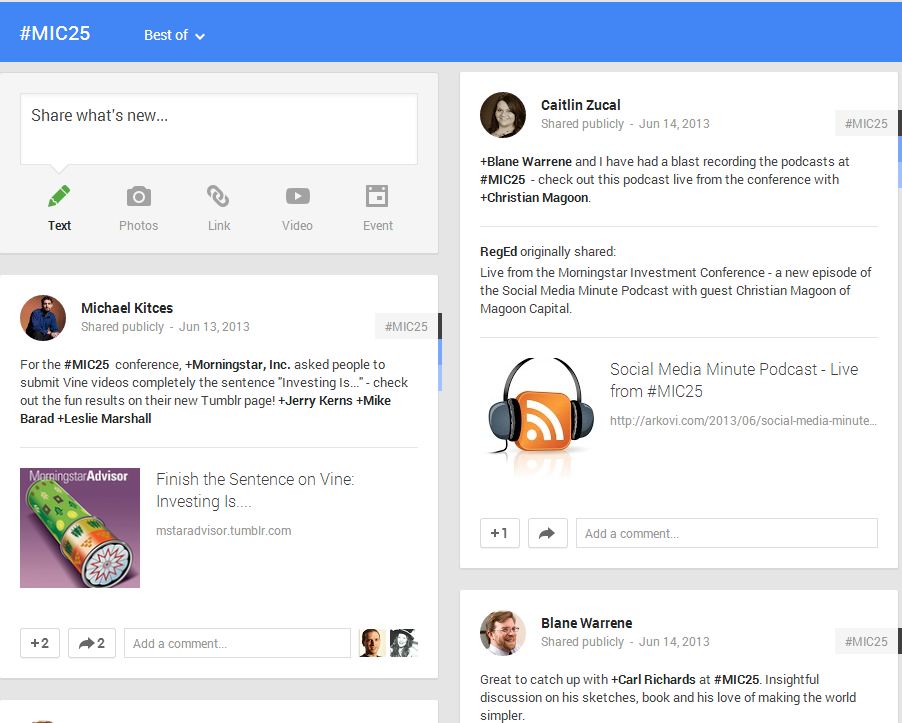 MIC25 Hashtag Google+